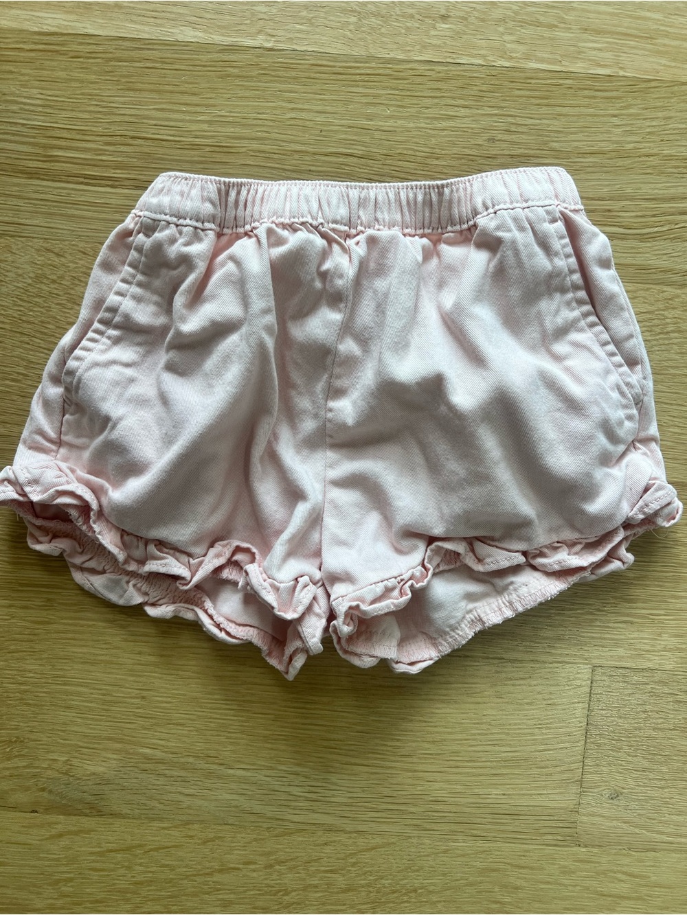 Crewcuts Pink Ruffle Hem Cotton Shorts